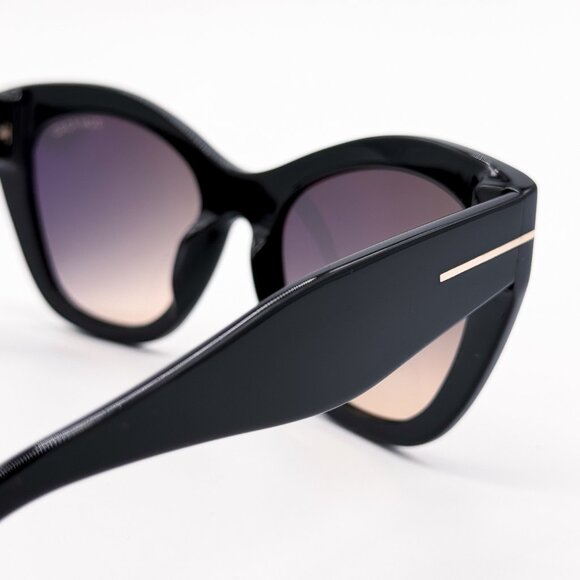NEW TOM FORD CARA TF940 01B WOMEN CAT EYE SUNGLASSES FT0940/S BLACK - Picture 9 of 12